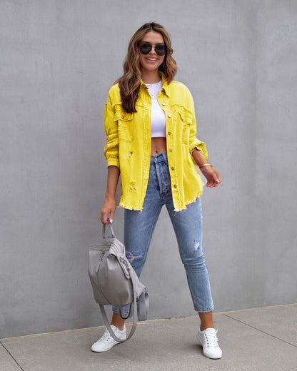 Carly – Lässige Damenjacke mit Rissen für Herbst und Frühling