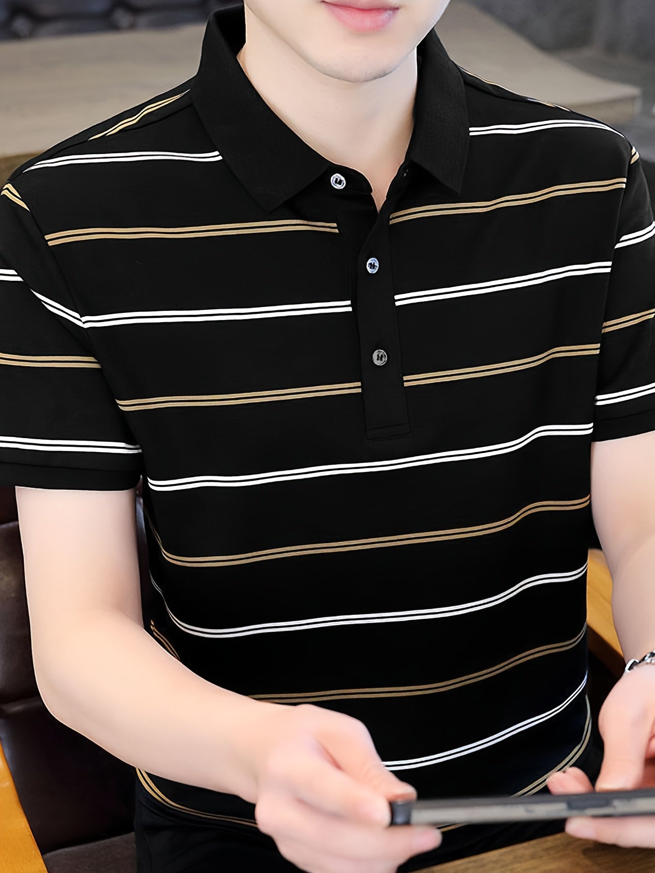 Herren Poloshirt mit Streifen – Stilvolles Freizeit- und Business-Oberteil
