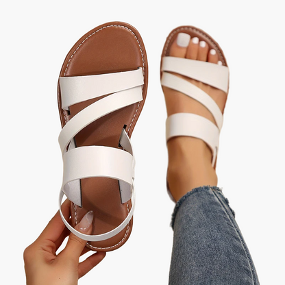 Damen Sommer-Sandalen mit Kreuzriemen für Freizeit und Alltag