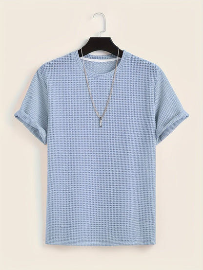 Herren T-Shirt mit modernem Mesh-Design und lässigem Schnitt – Perfekt für Sommer, Urlaub & Freizeit