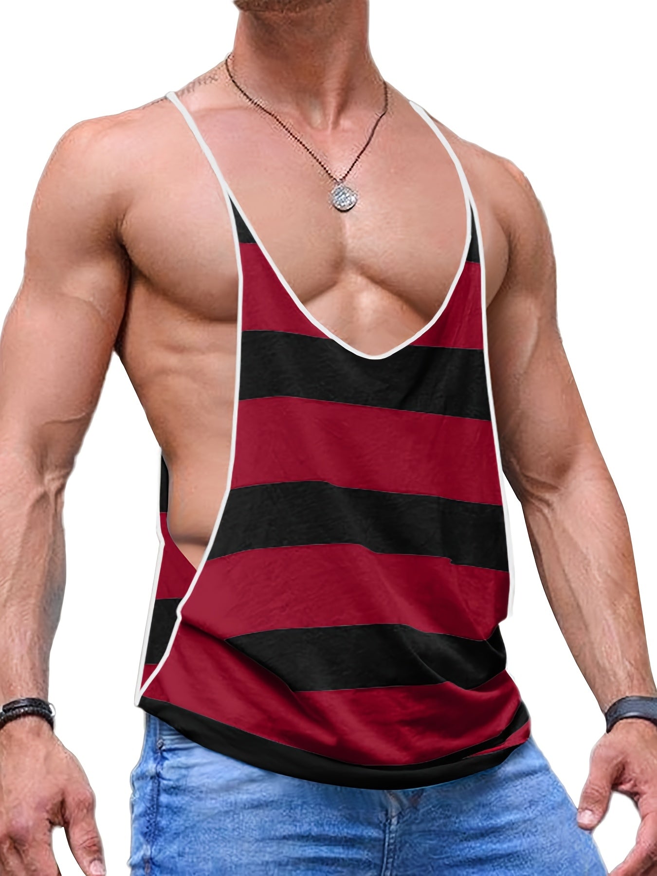 Herren Stringer Tanktop für Fitness und Freizeit – Sportliches, Weit Geschnittenes Muskelshirt