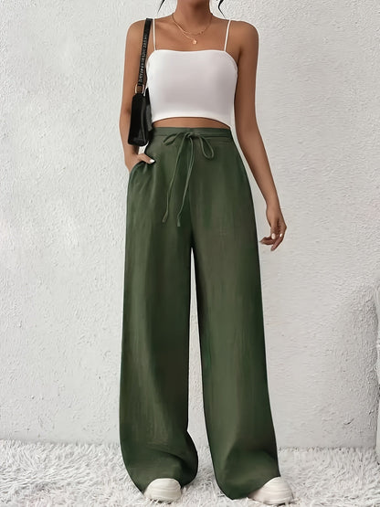 Damen Weite Freizeithose mit Kordelzug – Lässiger Stil für Alltag und Wochenende