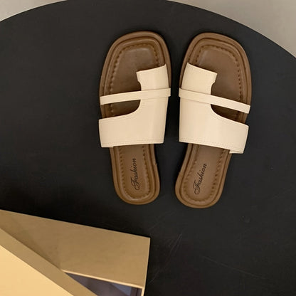Damen Flache Casual Pantoletten – Offene Zehen, Bequeme Sommerschuhe für Alltag & Freizeit
