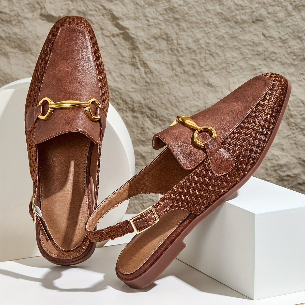 Damen Slingback-Loafer im eleganten Business- und Freizeitstil mit Horsebit-Detail