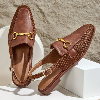 Damen Slingback-Loafer im eleganten Business- und Freizeitstil mit Horsebit-Detail