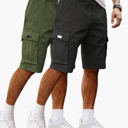 Herren Cargo Shorts 2er Pack – Bequeme Freizeit- und Outdoor-Bermuda mit Taschen