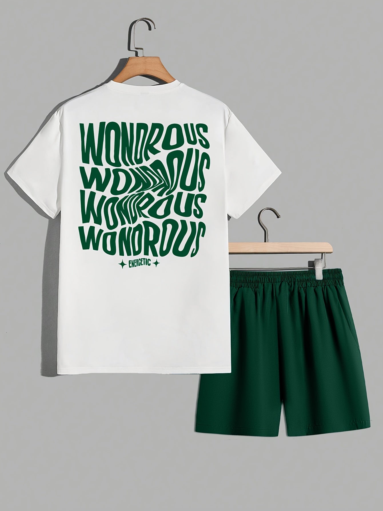 Herren Streetwear Set mit Grafik-T-Shirt und Shorts – Urbaner Look, Trendiger Style