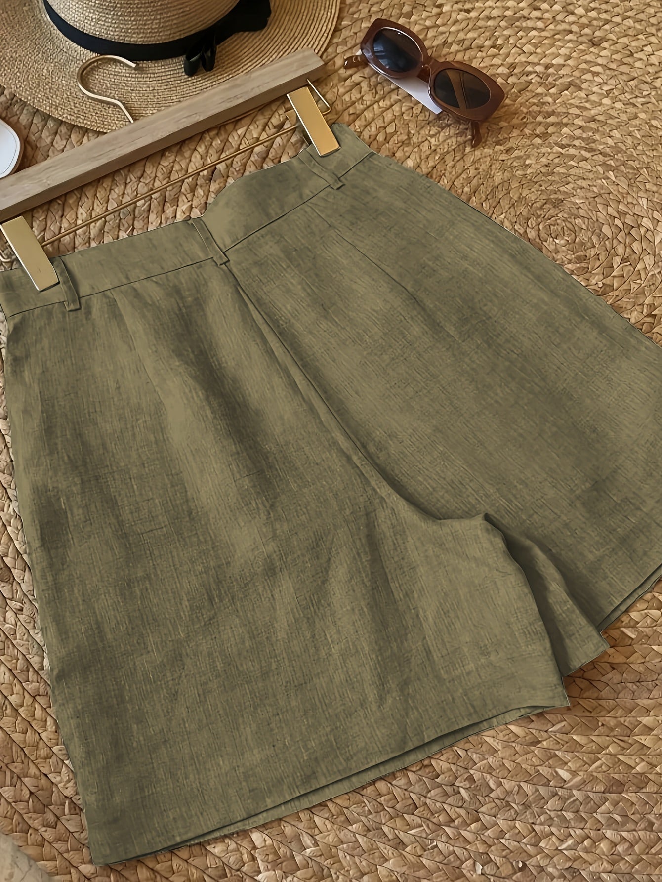 Damen Vintage Sommer-Shorts mit Bundfalten – Eleganter Freizeitstil für warme Tage
