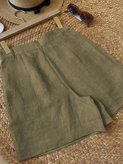 Damen Vintage Sommer-Shorts mit Bundfalten – Eleganter Freizeitstil für warme Tage