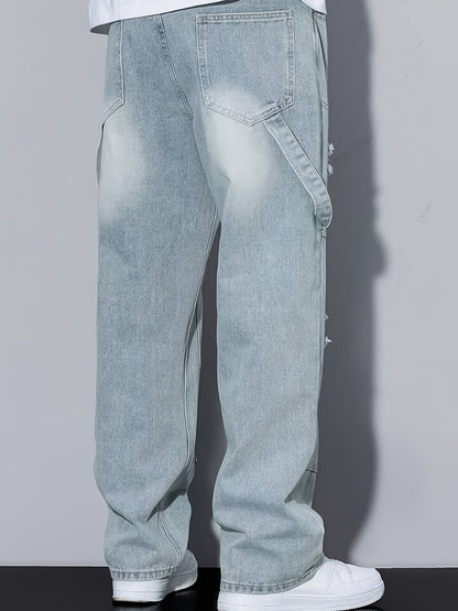 Herren Cargo Jeans im Used-Look – Locker geschnittene Streetwear Denim Hose mit Rissen