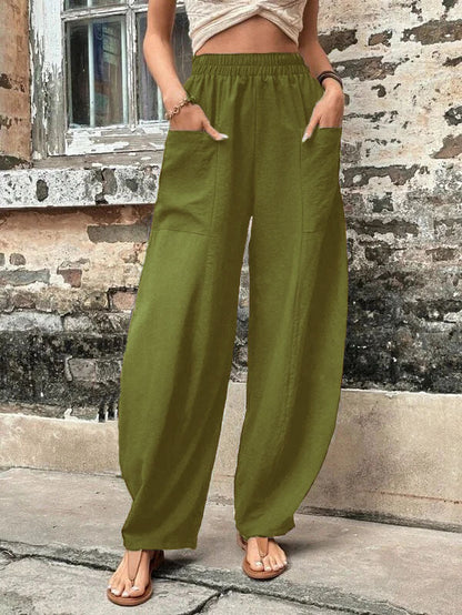 Sophie – Damen-Haremshose mit Taschen und hohem Bund