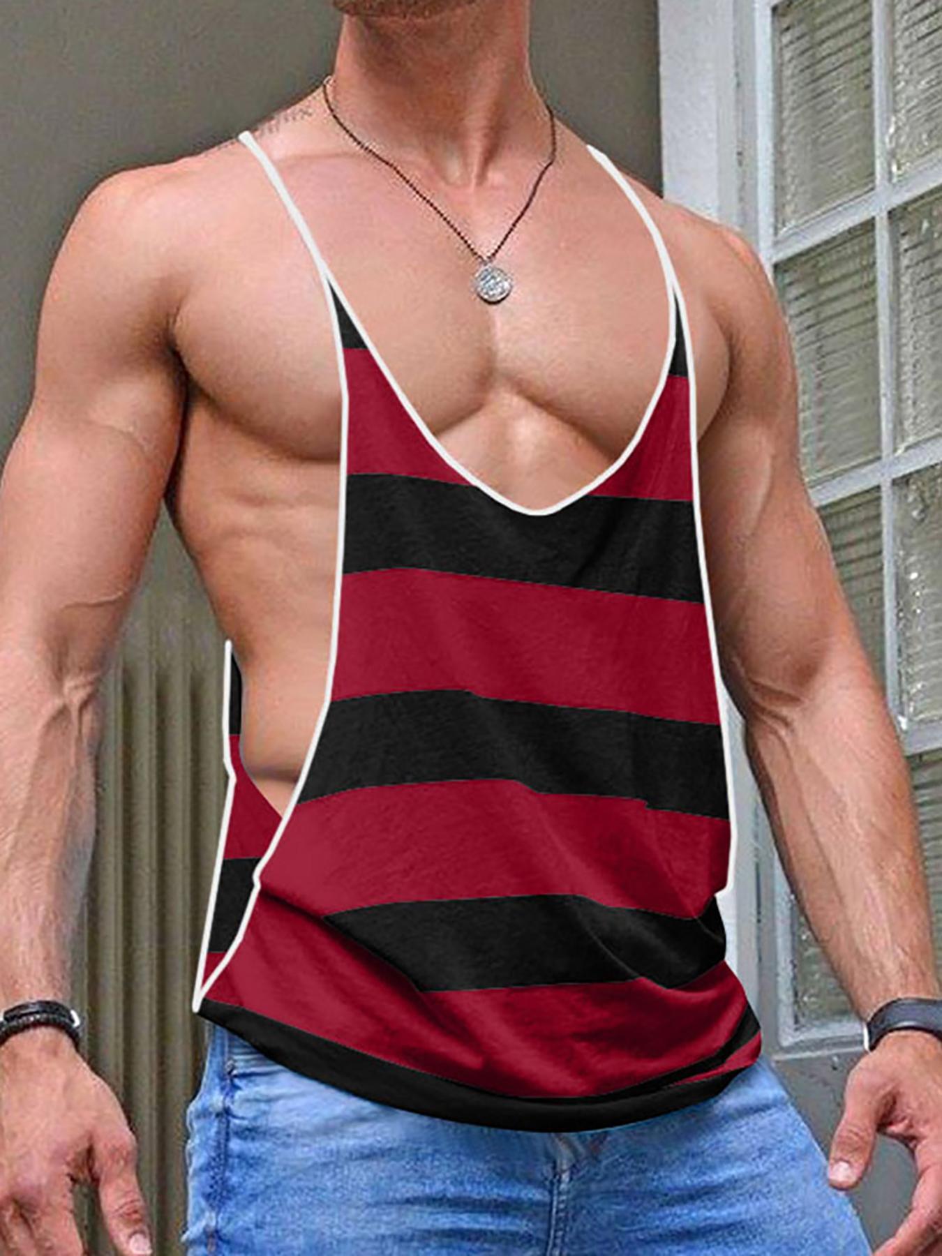 Herren Stringer Tanktop für Fitness und Freizeit – Sportliches, Weit Geschnittenes Muskelshirt