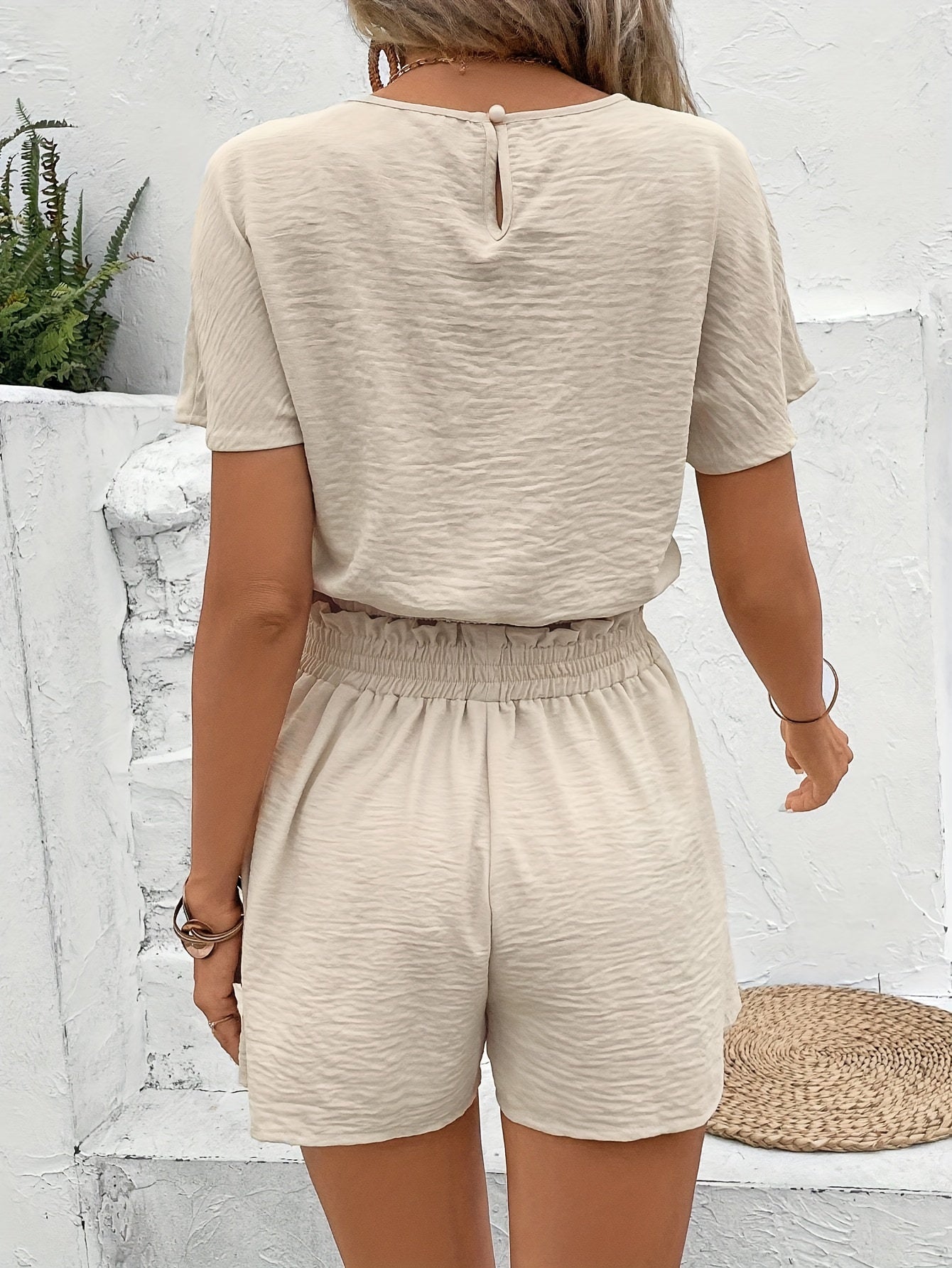 Damen Sommer Zweiteiler Set – Crop Top und High-Waist Shorts, Modisch & Lässig für Freizeit und Urlaub