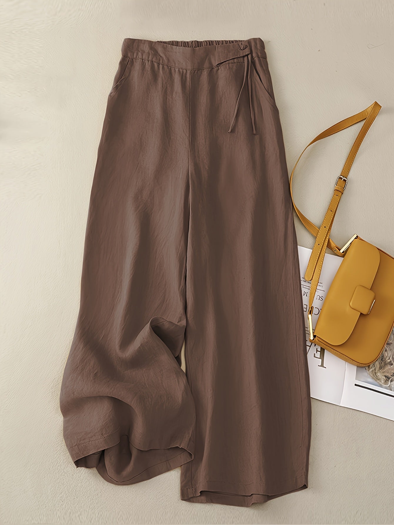 Damen Weite Freizeithose mit Kordelzug – Eleganter Sommer-Look für Alltag und Büro