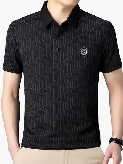 Herren Poloshirt mit modernem Muster und stilvollem Kragen – Freizeit & Alltag