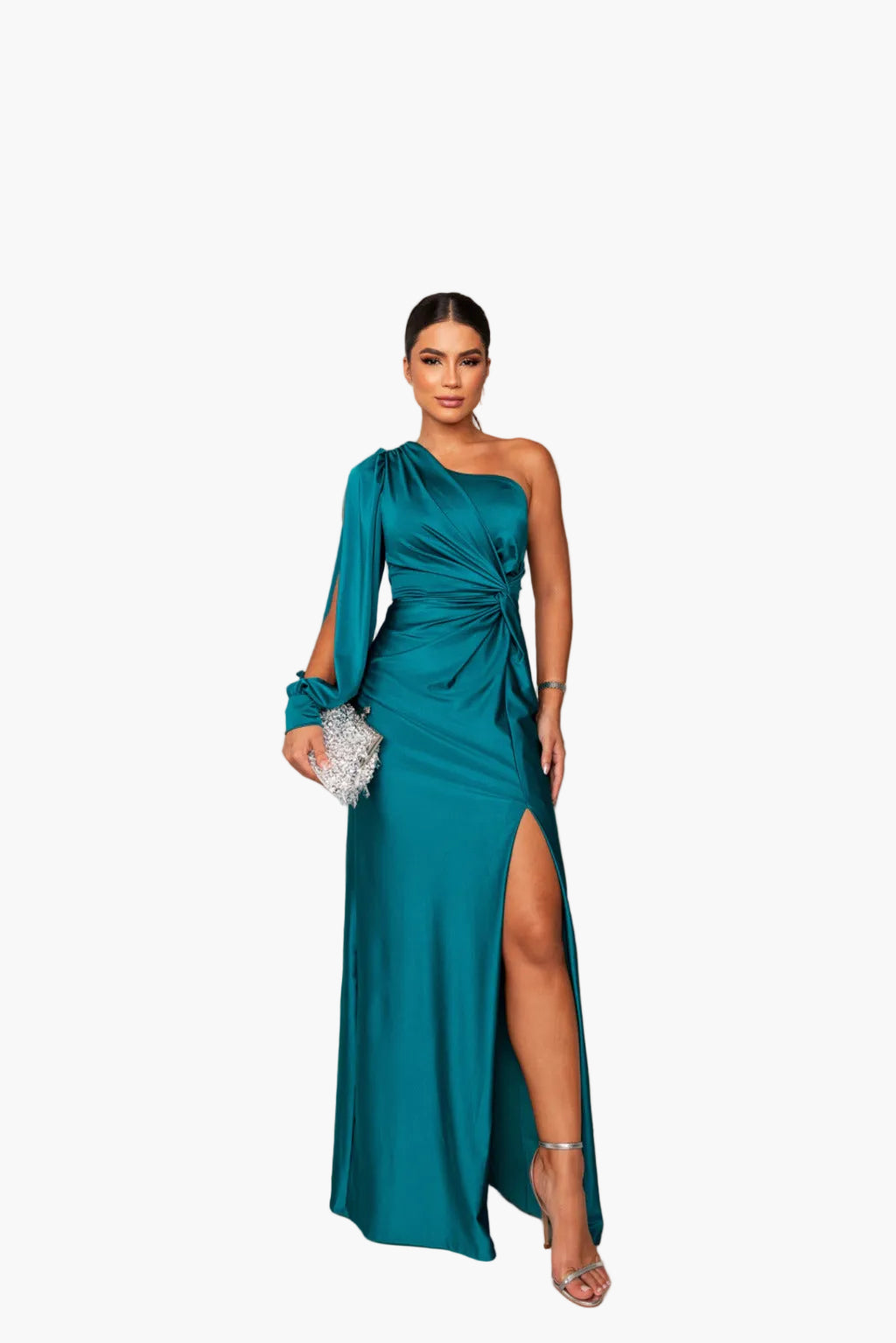Damen Abendkleid Eleganter Ein-Schulter-Look mit Drapierung für besondere Anlässe