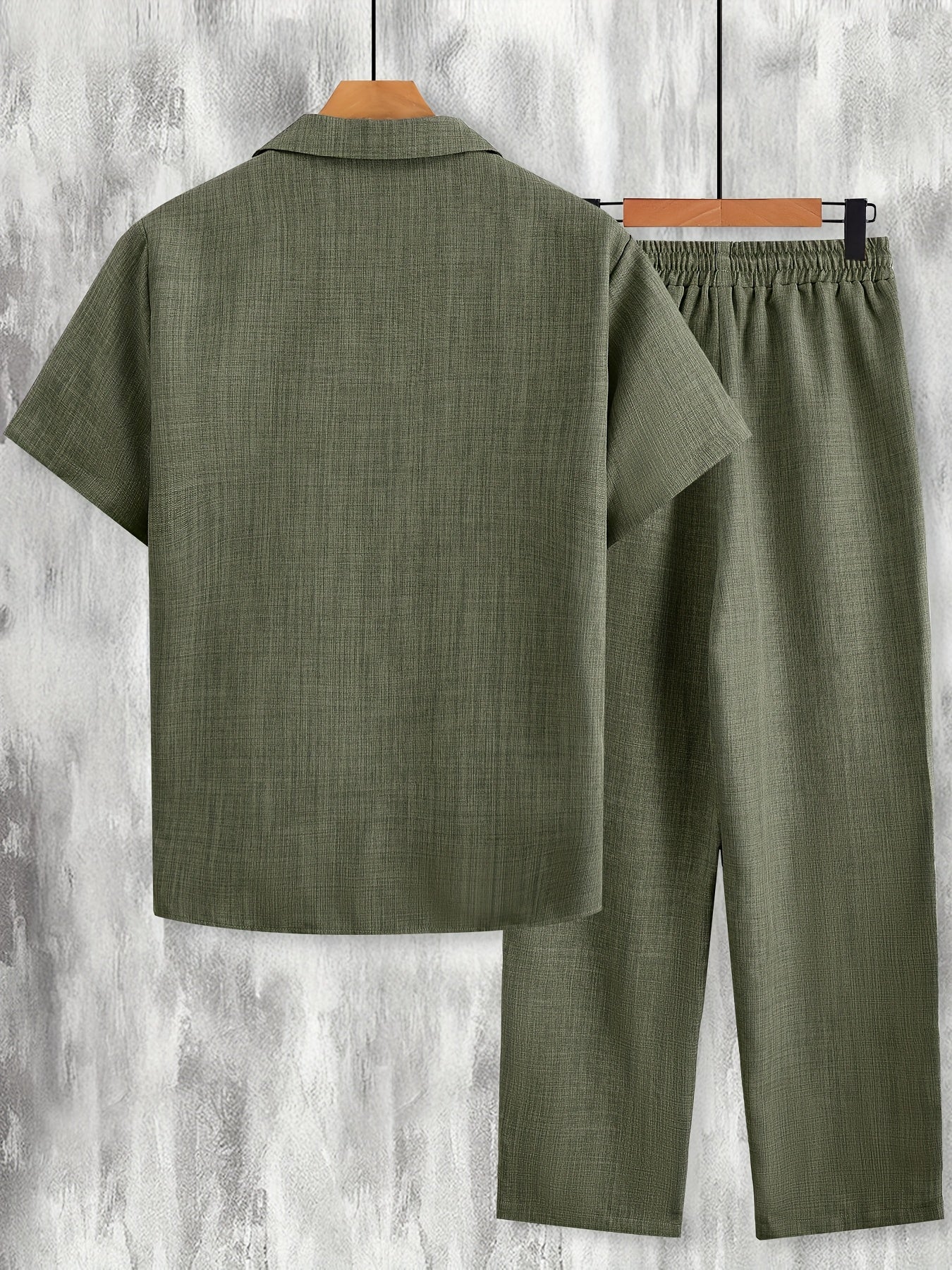 Herren Freizeit Set – Kurzarm Hemd und Hose, Sommer Lounge Outfit, Modern & Lässig
