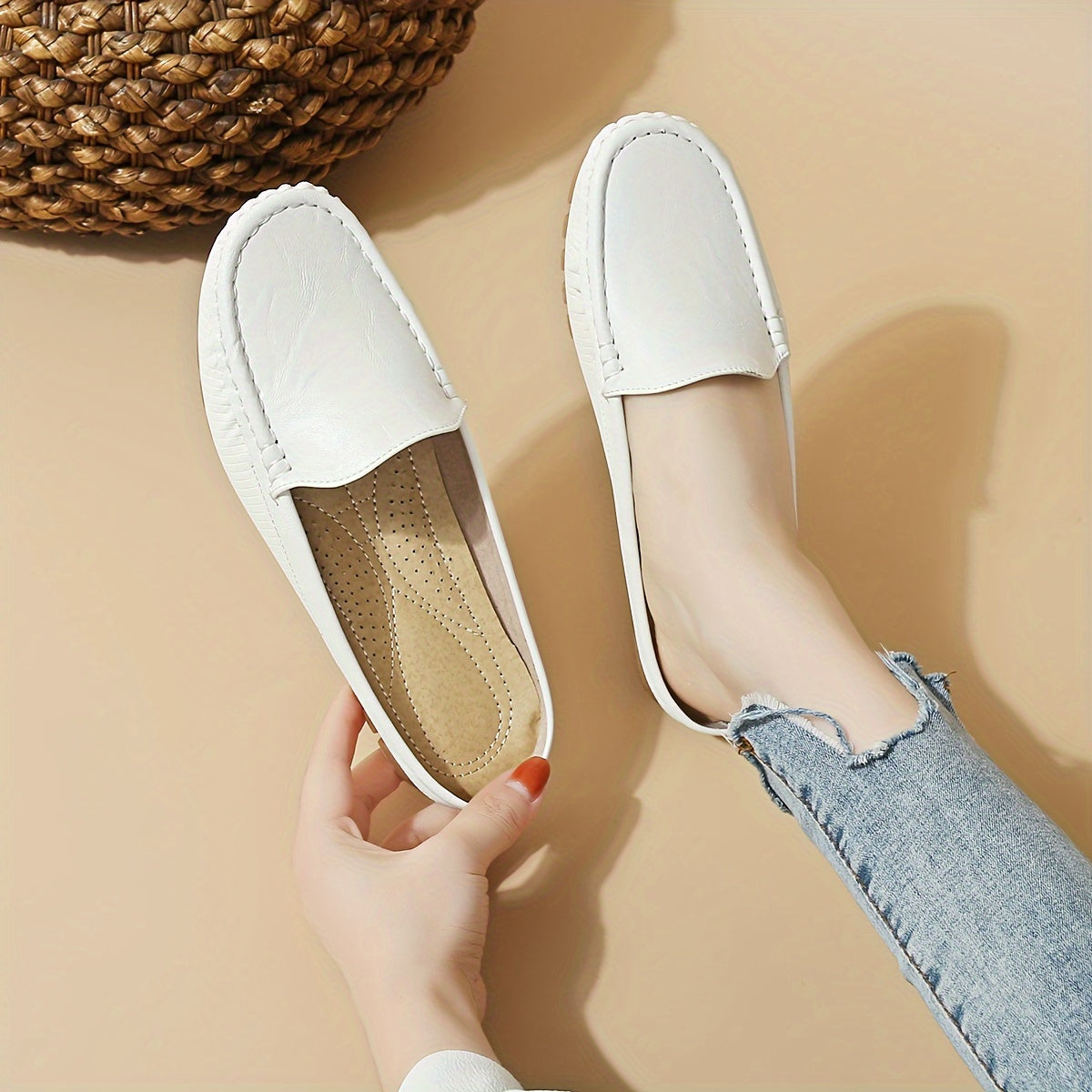 Damen Mokassins Bequeme Slipper für Alltag und Freizeit