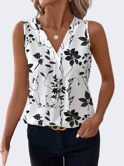 Damen V-Ausschnitt Bluse mit Blumenmuster – Elegantes Oberteil für Büro & Freizeit