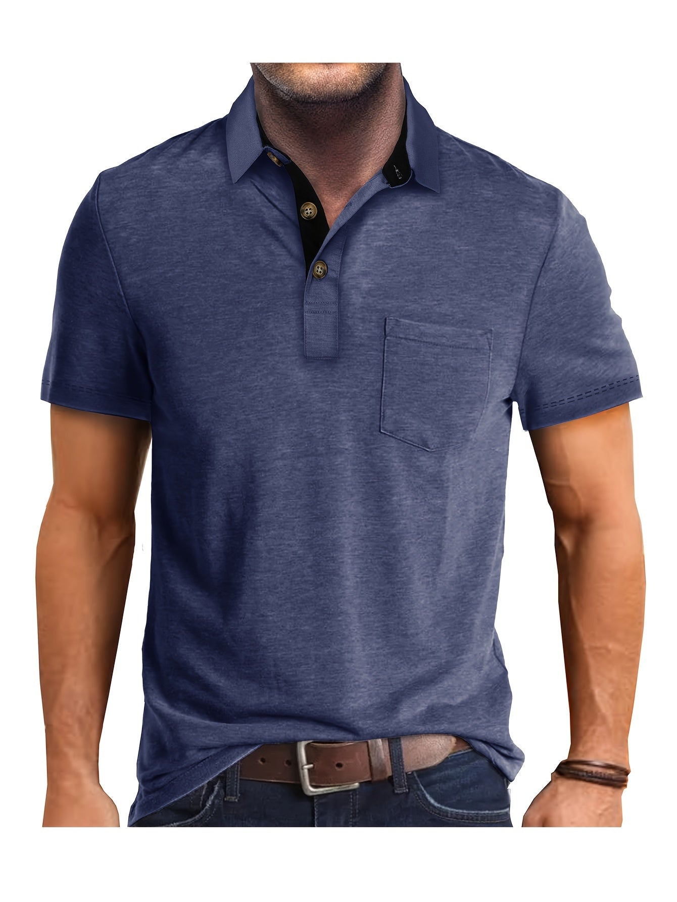 Herren Polohemd mit Brusttasche – Stilvolles Freizeitshirt für Alltag und Büro