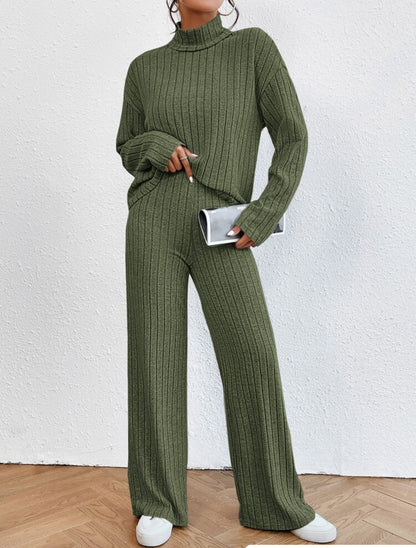 Amy – Zweiteiliges Set mit Rollkragen und Weitbein-Hose