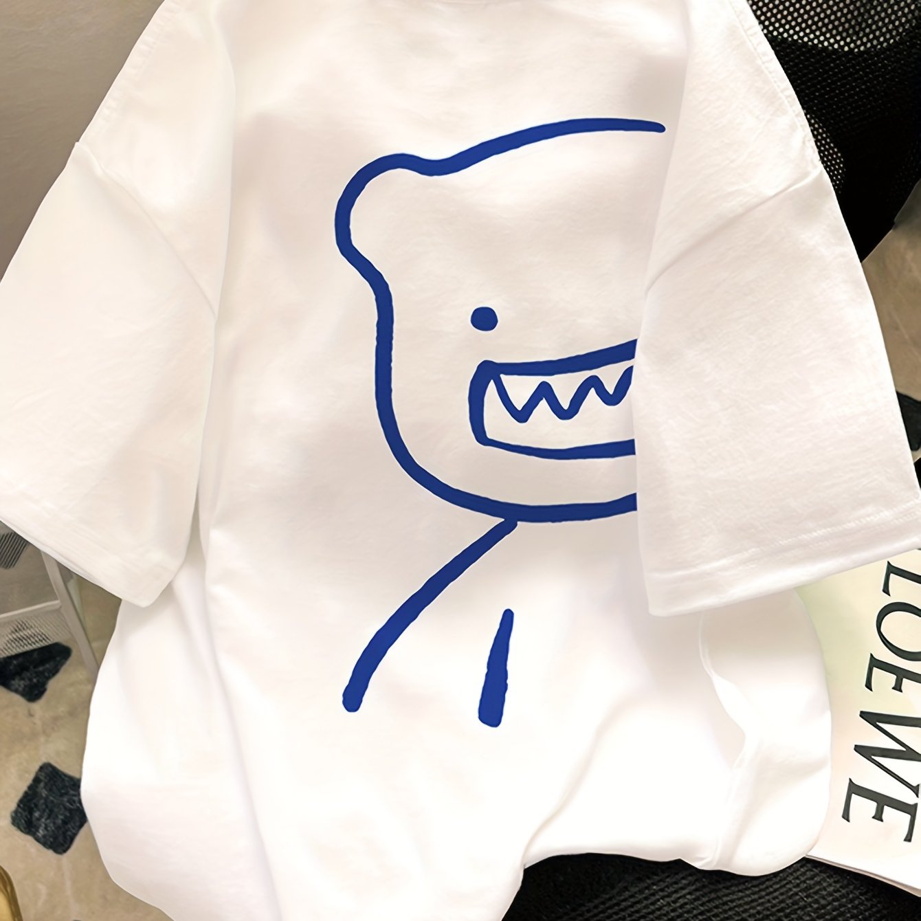 Herren Oversize T-Shirt mit künstlerischem Bärenmotiv und modernem Streetwear-Stil