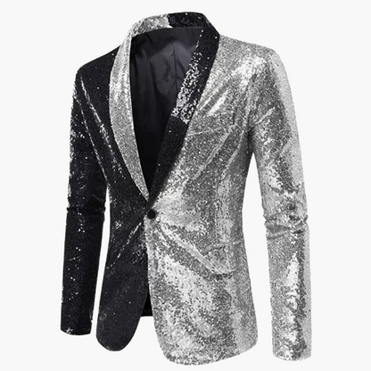 Herren Luxus Pailletten Sakko – Eleganter Party- und Bühnenblazer im modernen Design