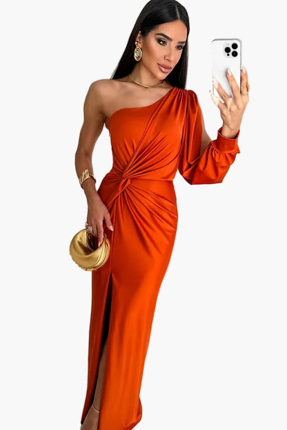 Damen Abendkleid Eleganter Ein-Schulter-Look mit Drapierung für besondere Anlässe