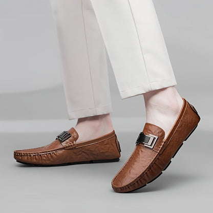 Herren Mokassins Slip-On Loafer mit Schnalle – Elegante Freizeitschuhe für Alltag & Freizeit