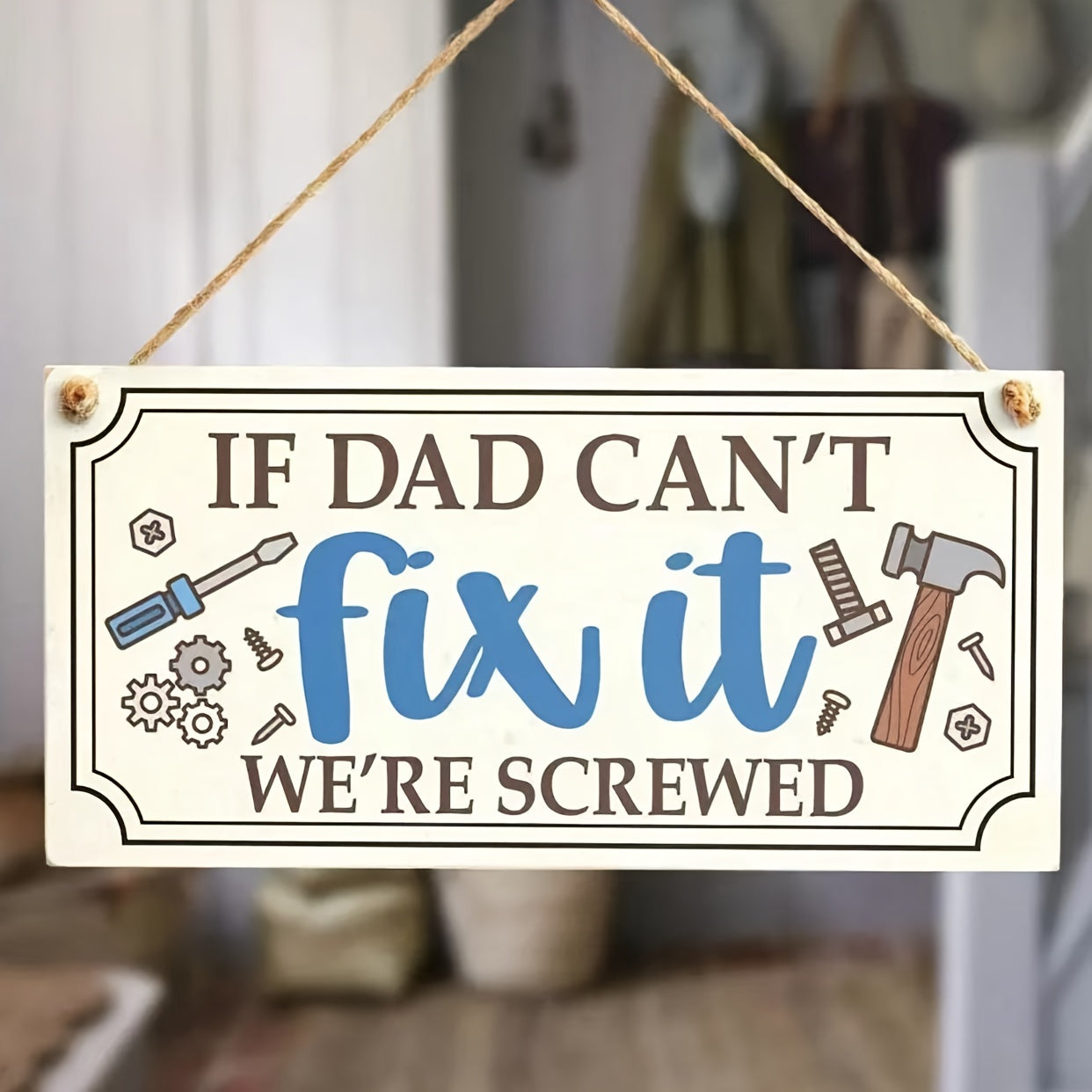 Vatertag Deko Schild Lustig – Wandschild für Männer, Werkstatt & Garage – Geschenkidee für Papa Heimwerker