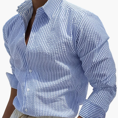 Herren Freizeithemd mit Streifenmuster – Eleganter Look für Büro und Strand