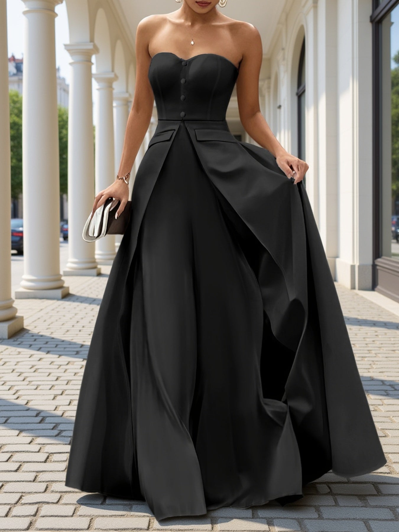Damen Abendkleid Elegant Bandeau Stil für festliche Anlässe und Gala