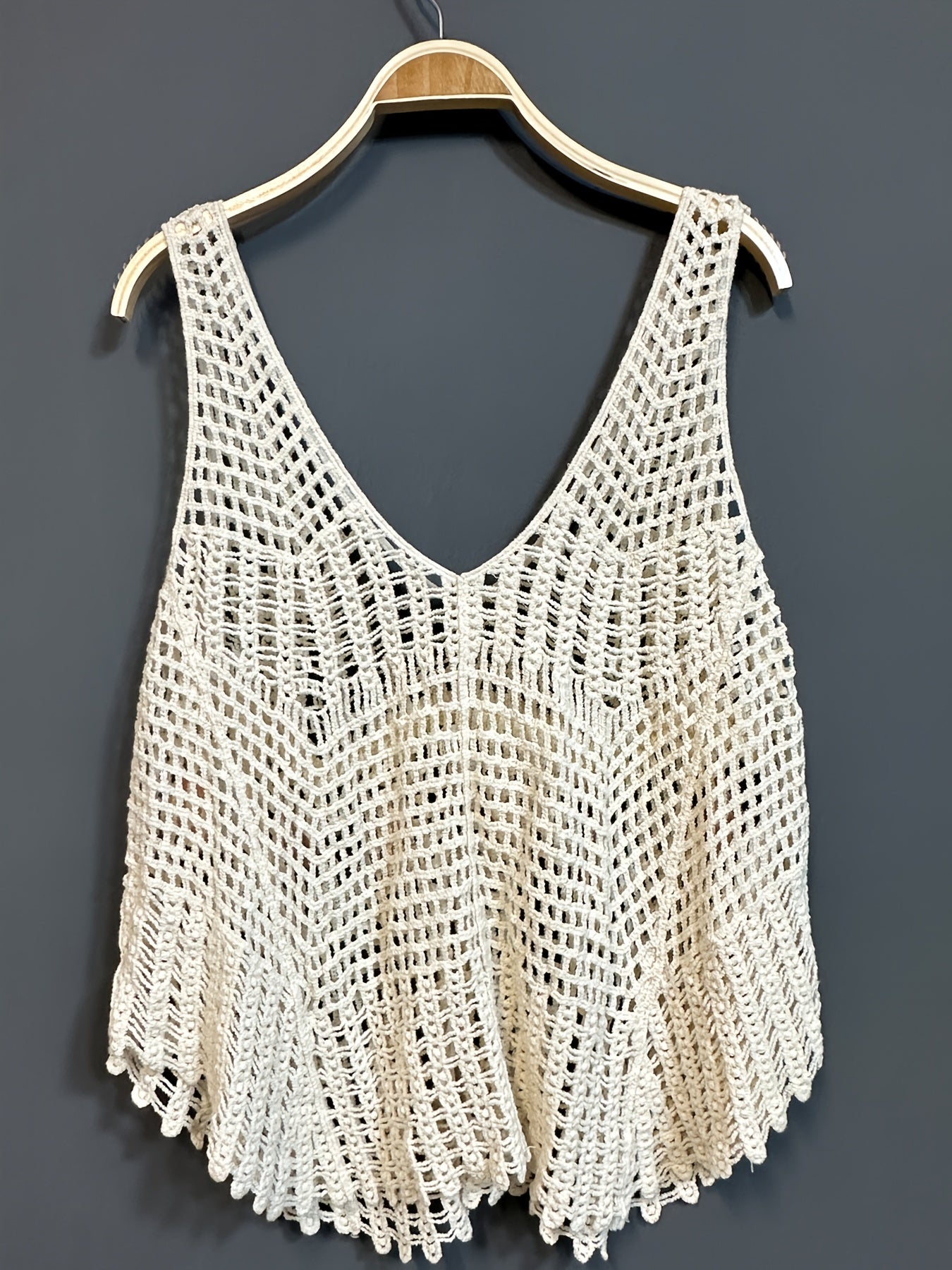 Damen Boho Häkel-Top mit Quasten und Perlen – Sommer Strandmode, Festival Look