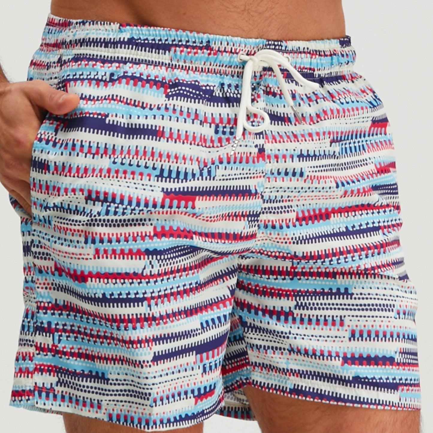 Herren Badeshorts im sportlichen Musterstil – Perfekt für Strand und Freizeit