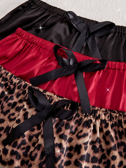 Damen Spitzen Pyjama Set 3-teilig – Elegantes Loungewear Set mit Bralette und Shorts für stilvolle Nächte