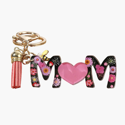 Schlüsselanhänger Muttertag Damen – Herz & Blumen Design, Modischer Geschenkartikel für Mama