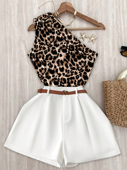 Damen Ein-Schulter-Einteiler mit Shorts – Eleganter Sommer-Jumpsuit für Freizeit & Urlaub