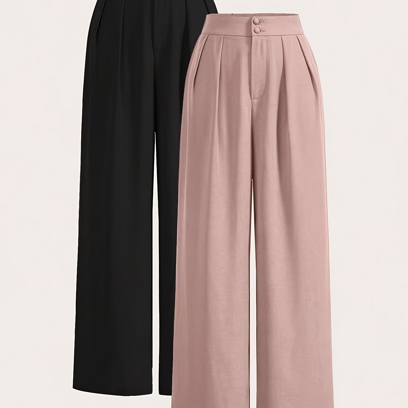 Damen Weite High-Waist Anzughose Elegant Büro & Freizeit