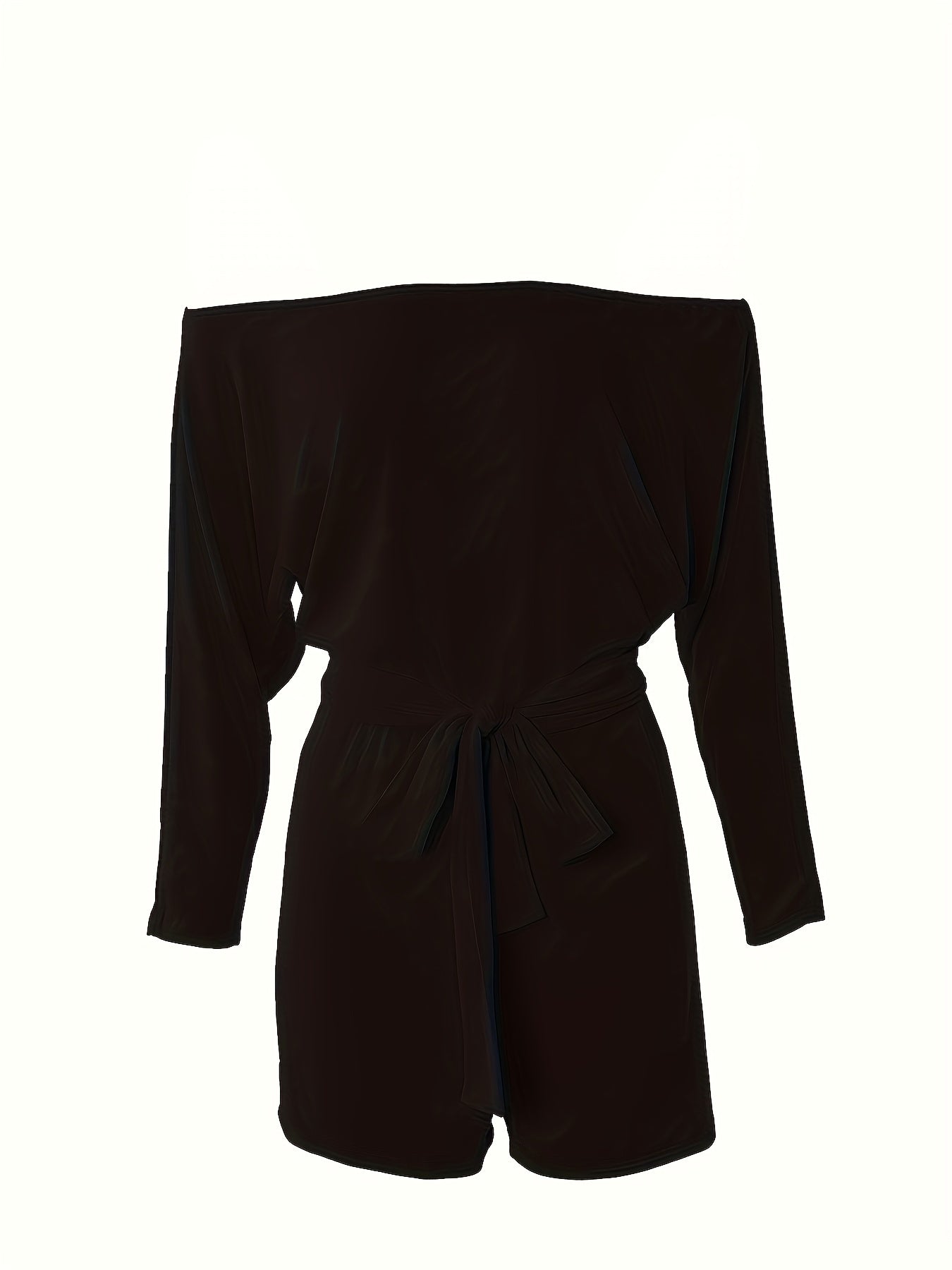 Damen Off-Shoulder Jumpsuit Freizeit Sommer Einteiler mit Gürtel