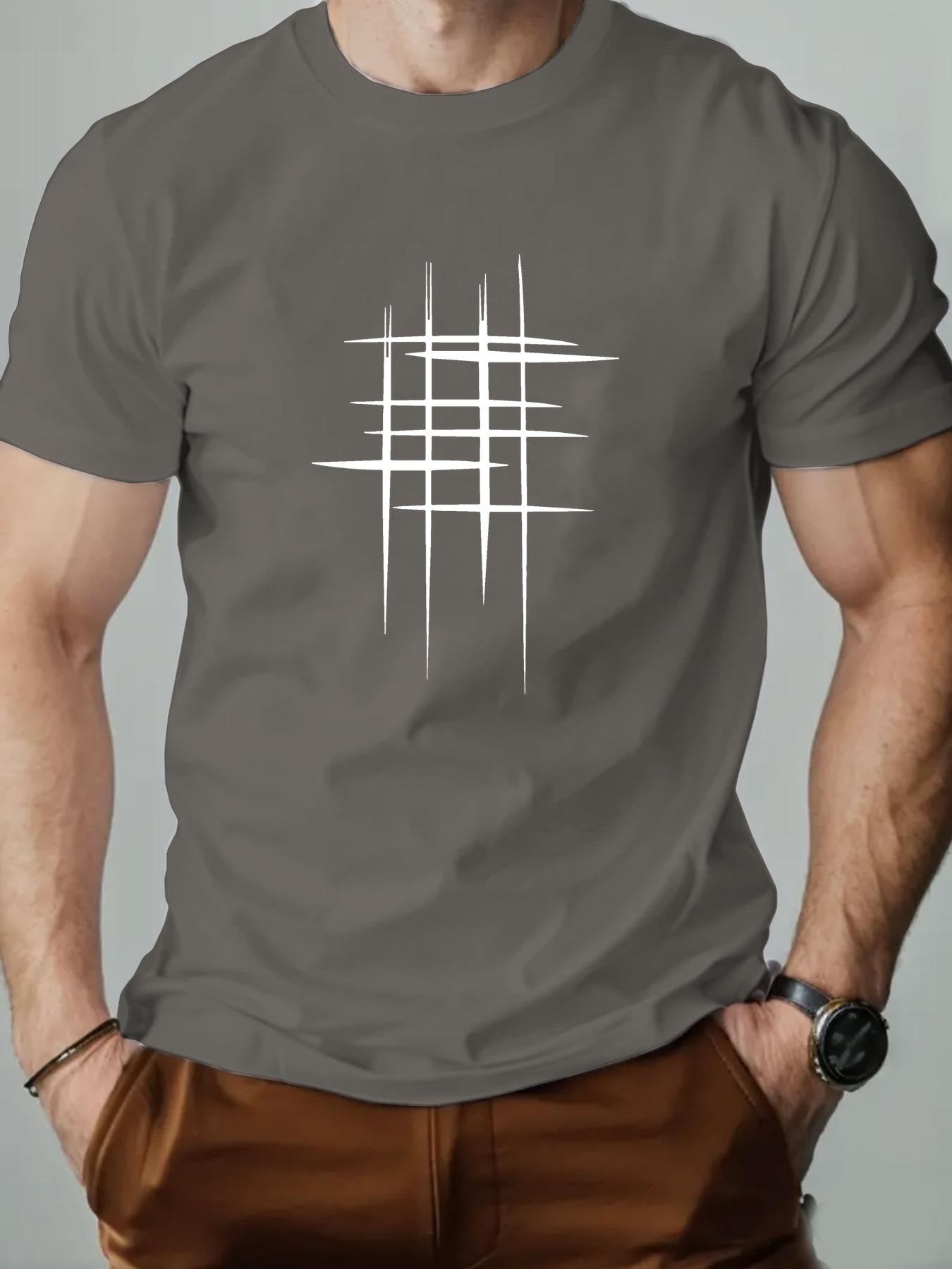 Herren Grafik T-Shirt mit modernem Linien-Design – Lässiges Statement für Alltag und Freizeit