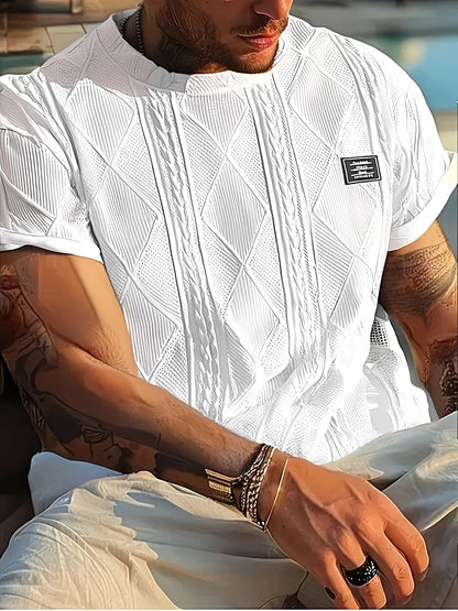 Herren T-Shirt im Strickmuster-Design – Lässiger Style für Alltag und Freizeit