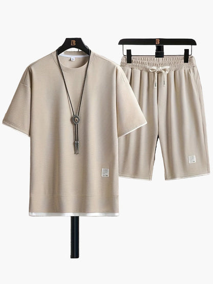 Herren Freizeit-Set Zweiteilig – Modernes T-Shirt & Shorts, Lässig & Bequem