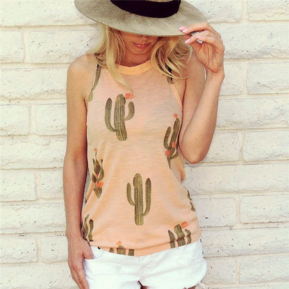 Melanie – Sommerliches Damen T-Shirt mit Kaktus-Print im Harajuku-Stil