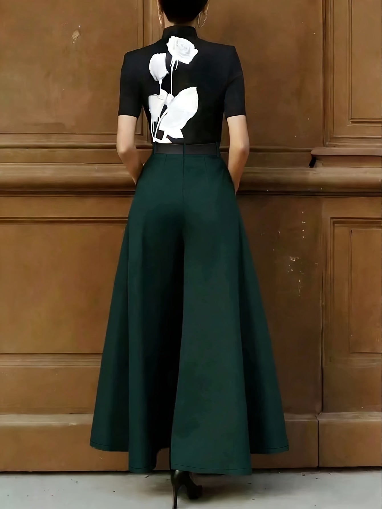 Damen Weite Palazzo-Hose Elegant Modern Business Look