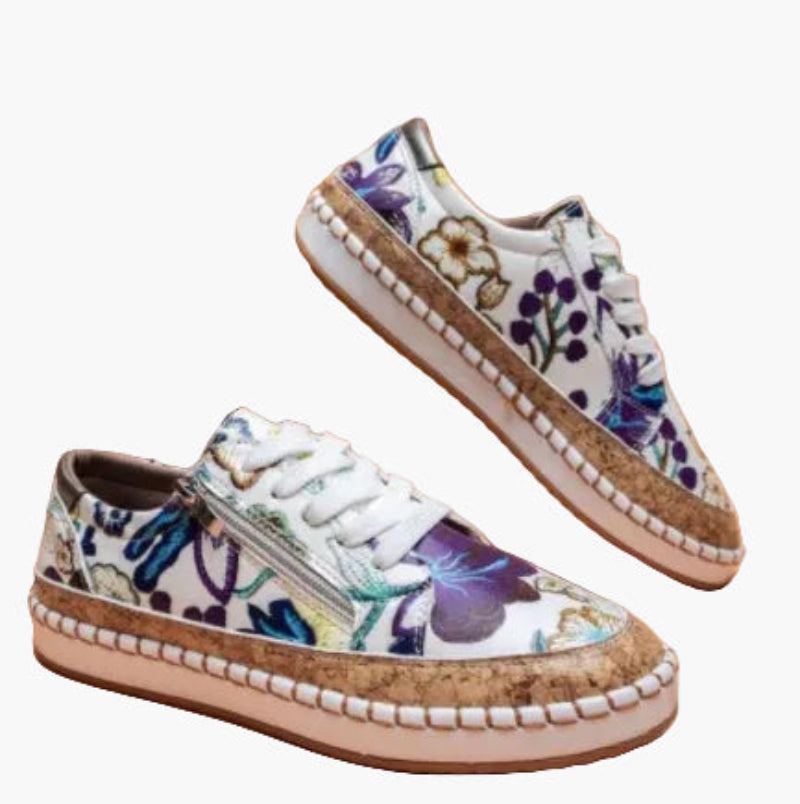 Damen Sneaker mit floralen Mustern – Modische Freizeitschuhe mit orthopädischem Komfort