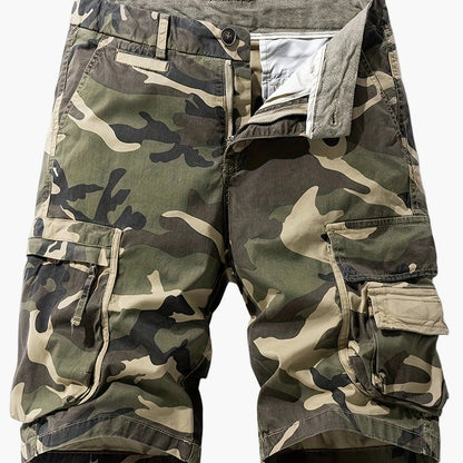 Herren Cargo Shorts im Camouflage-Look – Outdoor & Freizeit Bermuda mit Taschen