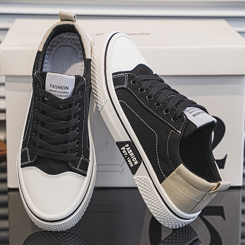 Herren Low-Top Sneaker im Retro-Skateboard Stil – Modische Freizeitschuhe für Alltag und Streetwear