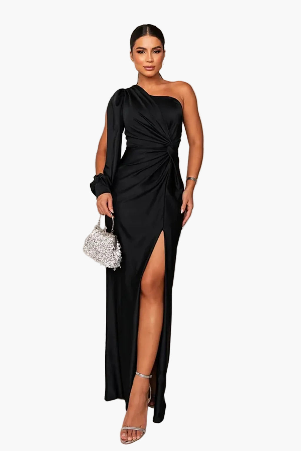 Damen Abendkleid Eleganter Ein-Schulter-Look mit Drapierung für besondere Anlässe