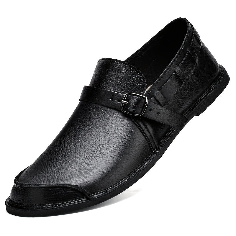 Herren Slip-On Business-Lederloafers mit Schnalle – Elegante Freizeitschuhe für Büro & Alltag