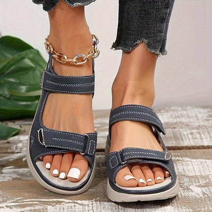 Damen Komfort-Sandalen mit Klettverschluss und Plateau – Perfekt für Alltag und Freizeit